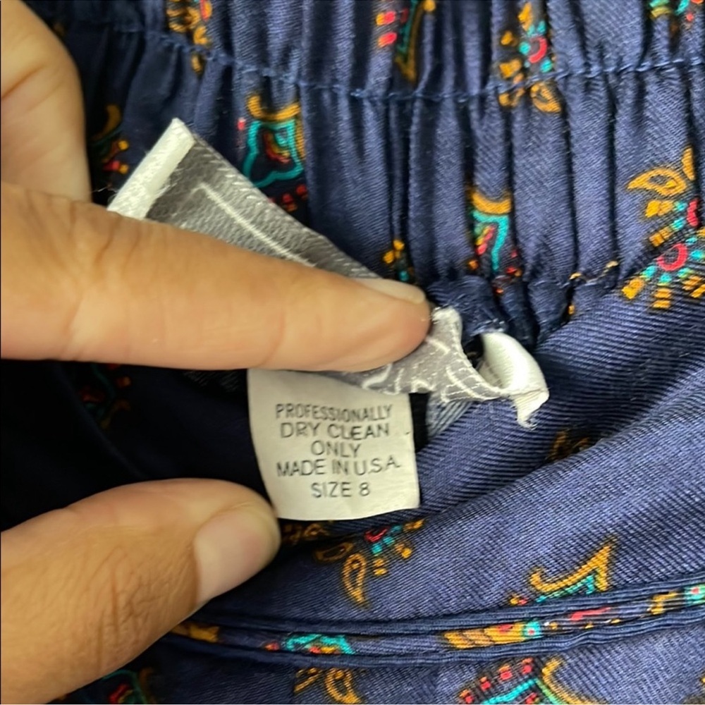 Vintage Navy Patterned Culottes - image 2